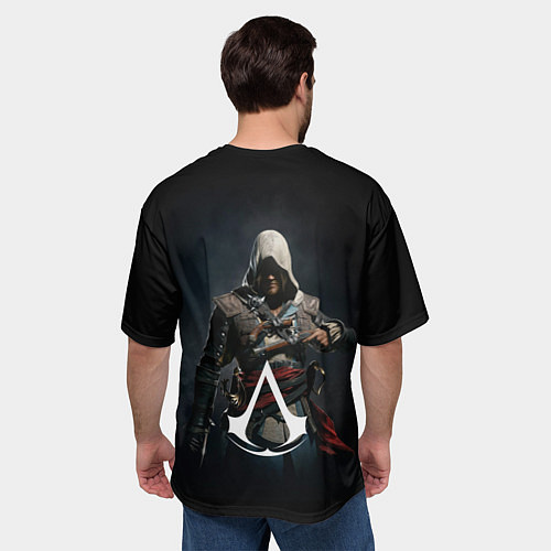 Мужская футболка оверсайз Эдвард Кенуей Assassins black flag / 3D-принт – фото 4