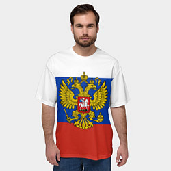 Футболка оверсайз мужская Флаг России с гербом, цвет: 3D-принт — фото 2