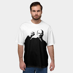 Футболка оверсайз мужская Силуэт Владимира Ильича Ленина, цвет: 3D-принт — фото 2