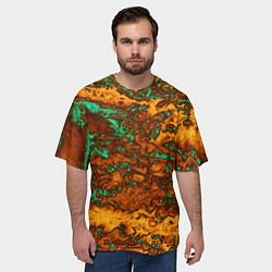 Футболка оверсайз мужская Неон и медь, цвет: 3D-принт — фото 2