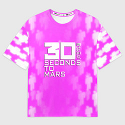 Футболка оверсайз мужская 30 seconds to mars pink, цвет: 3D-принт