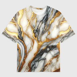 Мужская футболка оверсайз Мрамор - текстура