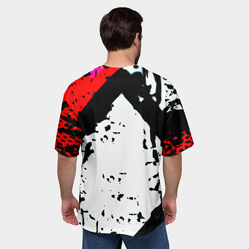 Мужская футболка оверсайз Россия краски текстура / 3D-принт – фото 4