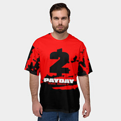 Футболка оверсайз мужская Payday 2 краски, цвет: 3D-принт — фото 2