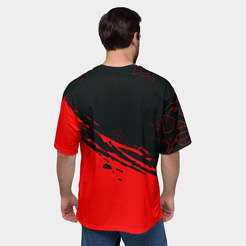 Мужская футболка оверсайз Анархия краски текстура символы / 3D-принт – фото 4