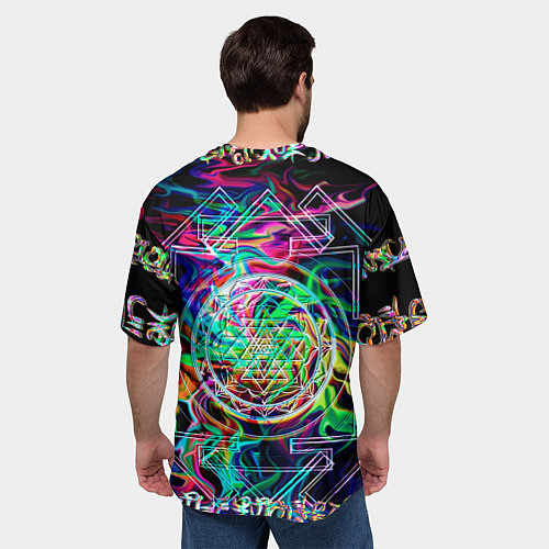 Мужская футболка оверсайз Шри янтра / 3D-принт – фото 4