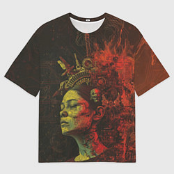 Футболка оверсайз мужская Кибернетическая дива, цвет: 3D-принт