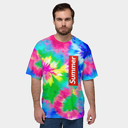 Футболка оверсайз мужская Color abstraction - summer, цвет: 3D-принт — фото 2