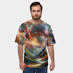 Футболка оверсайз мужская Горы и блеск, цвет: 3D-принт — фото 2