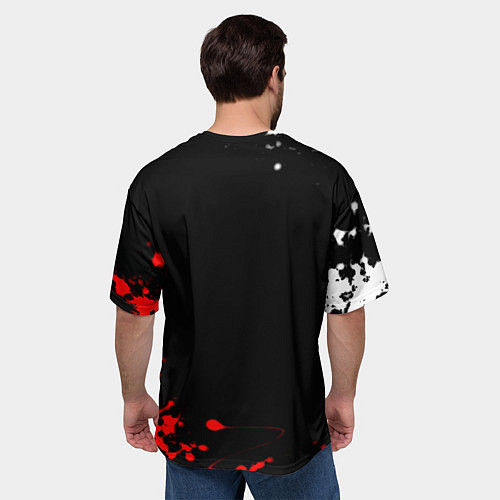 Мужская футболка оверсайз Алиса краски текстура рок / 3D-принт – фото 4