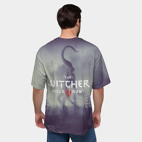 Мужская футболка оверсайз Ведьмак на охоте / 3D-принт – фото 4