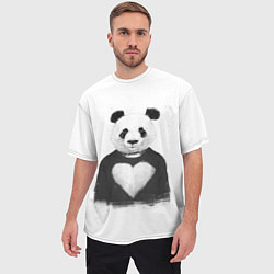 Футболка оверсайз мужская Love panda, цвет: 3D-принт — фото 2