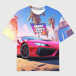 Мужская футболка оверсайз GTA 6 logo auto style