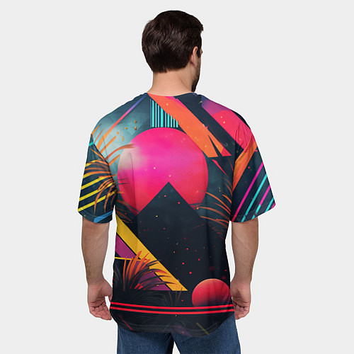 Мужская футболка оверсайз GTA 6 logo абстракция яркая / 3D-принт – фото 4