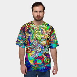 Футболка оверсайз мужская Знаковые пузырьки, цвет: 3D-принт — фото 2