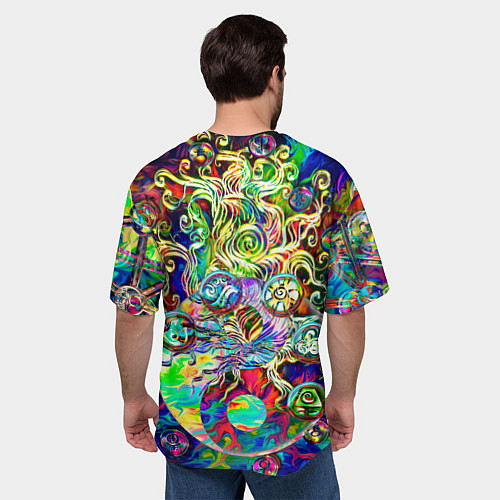 Мужская футболка оверсайз Знаковые пузырьки / 3D-принт – фото 4