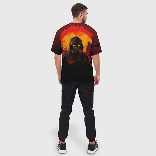 Мужская футболка оверсайз Stalker 2 fire ghost / 3D-принт – фото 4