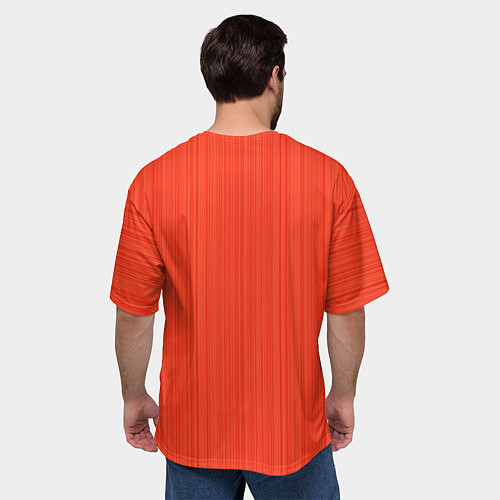 Мужская футболка оверсайз Морковный полосатая рябь / 3D-принт – фото 4