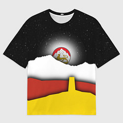 Футболка оверсайз мужская Осетия горы и ночное небо, цвет: 3D-принт