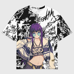 Футболка оверсайз мужская Ферн и иероглифы, цвет: 3D-принт