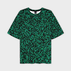 Мужская футболка оверсайз Абстрактный полосатый зелёный