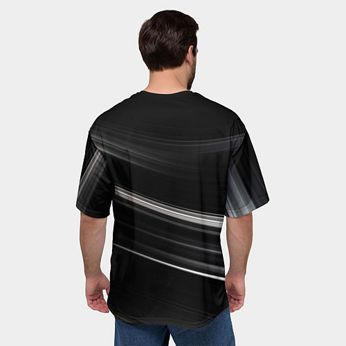 Мужская футболка оверсайз Black abstract background / 3D-принт – фото 4