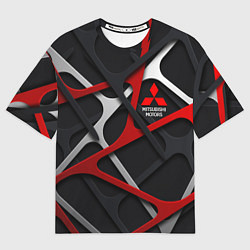 Мужская футболка оверсайз Mitsubishi - texture