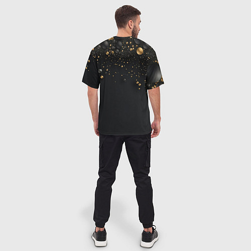 Мужская футболка оверсайз Золотая пыль / 3D-принт – фото 4