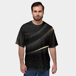 Футболка оверсайз мужская Черный бархат и золото, цвет: 3D-принт — фото 2