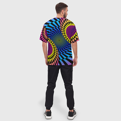 Мужская футболка оверсайз Абстрактный узор / 3D-принт – фото 4