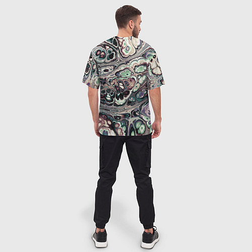 Мужская футболка оверсайз Абстрактный разноцветный узор / 3D-принт – фото 4