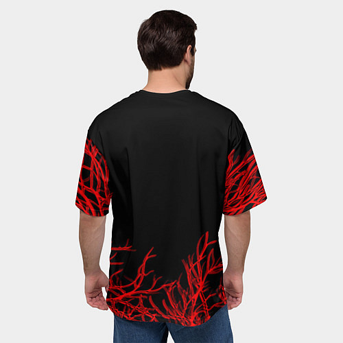Мужская футболка оверсайз Tekken файтинг текстура сакура / 3D-принт – фото 4