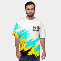 Футболка оверсайз мужская Теккен краски файтинг, цвет: 3D-принт — фото 2