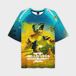 Футболка оверсайз мужская Helldivers 2: Battle, цвет: 3D-принт