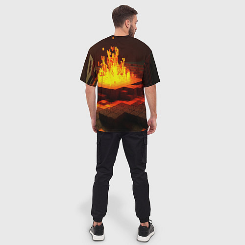 Мужская футболка оверсайз Огненный minecraft / 3D-принт – фото 4
