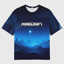Мужская футболка оверсайз Minecraft logo night
