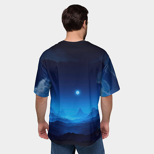 Мужская футболка оверсайз Minecraft logo night / 3D-принт – фото 4