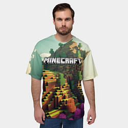 Футболка оверсайз мужская Minecraft logo карты, цвет: 3D-принт — фото 2
