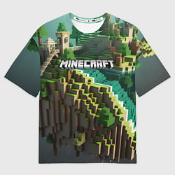 Футболка оверсайз мужская Minecraft logo летняя карта, цвет: 3D-принт