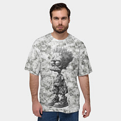Футболка оверсайз мужская Барт зомби, цвет: 3D-принт — фото 2