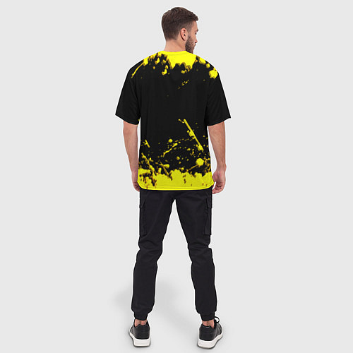 Мужская футболка оверсайз Пабг жёлтые краски геймер / 3D-принт – фото 4