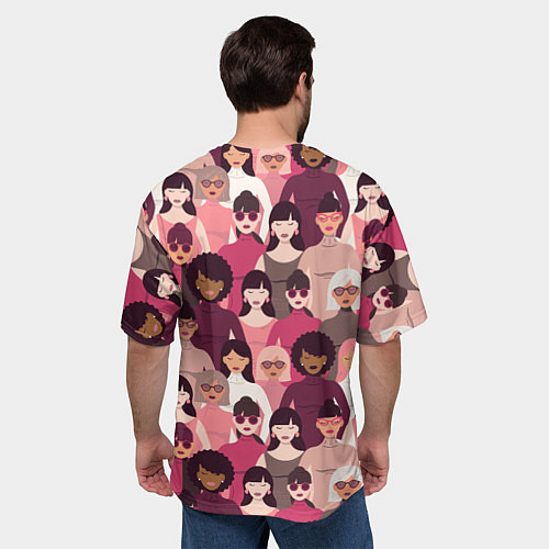 Мужская футболка оверсайз Гламурные девушки / 3D-принт – фото 4