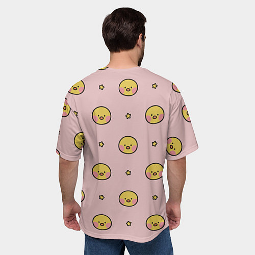 Мужская футболка оверсайз Цыплята parttern / 3D-принт – фото 4