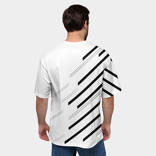 Мужская футболка оверсайз Juventus sport geometry / 3D-принт – фото 4