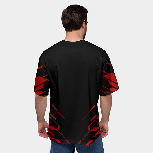 Мужская футболка оверсайз World war z текстура геометрия / 3D-принт – фото 4