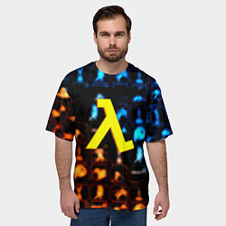 Футболка оверсайз мужская Портал x Халва текстура, цвет: 3D-принт — фото 2