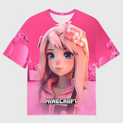 Мужская футболка оверсайз Персонаж Minecraft девушка