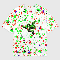 Футболка оверсайз мужская Razer краски абстрактные, цвет: 3D-принт