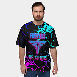 Футболка оверсайз мужская Одни из нас неоновое лого текстура, цвет: 3D-принт — фото 2