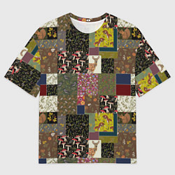 Футболка оверсайз мужская Пэчворк лесной, цвет: 3D-принт